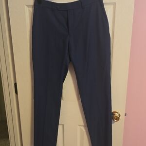 Tommy Hilfiger Navy Blue Wool-Blend Pants